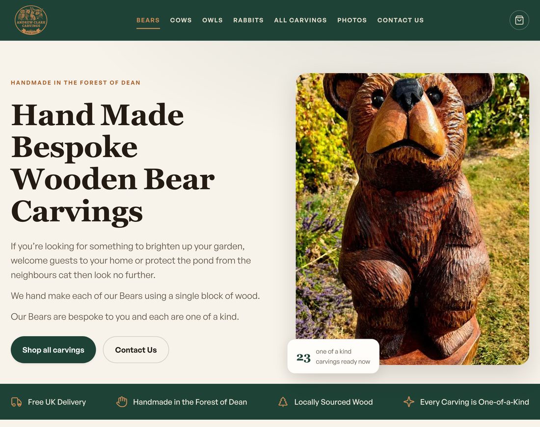Andrew Clark Carvings website