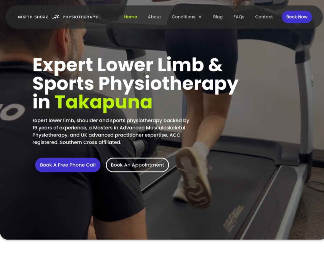 North Shore Physiotherapy website