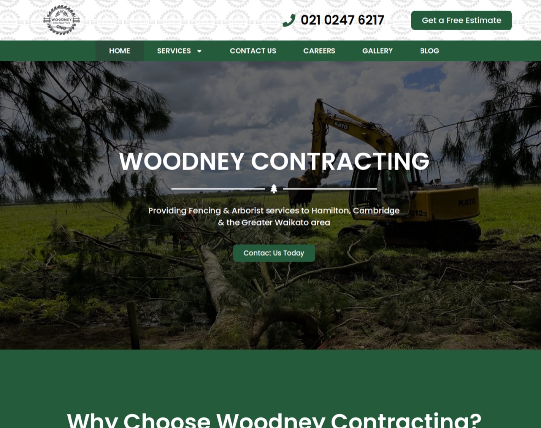 Woodney Contracting website built by EightySix Digital